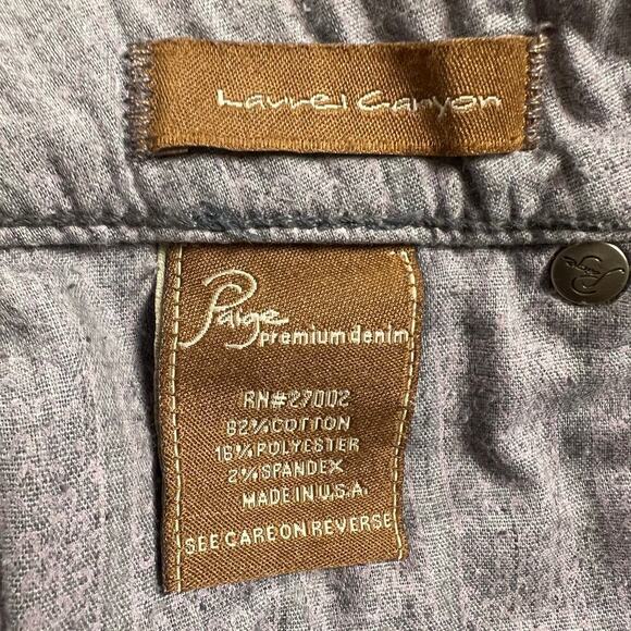 Paige Laurel Canyon Charcoal Gray Low Rise Flare Corduroy Jeans Pants Size 30 - Picture 7 of 11